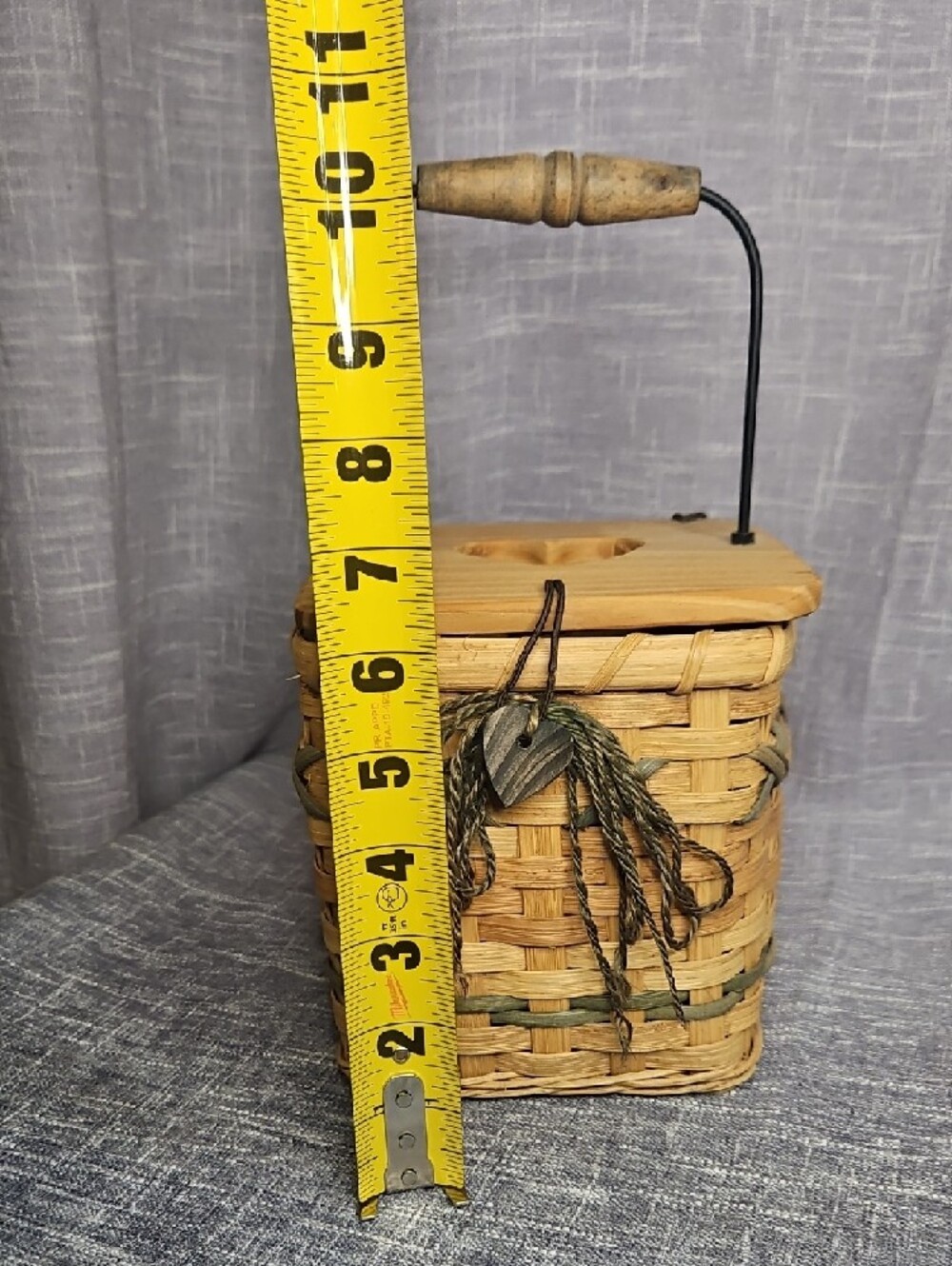 Woven Natural Rattan Tissue Box Holder with Handle - Picture 9 of 10